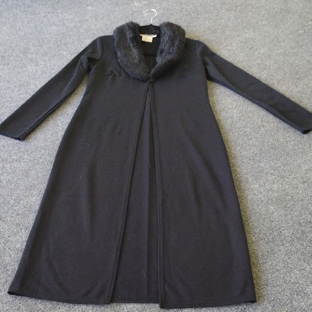LIMITED TIME OFFER! Indication Black Faux Fur Coatwith Matching Pant - Picture 8 of 17